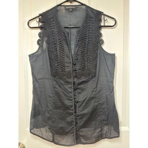 Express Black Lace Trim Blouse